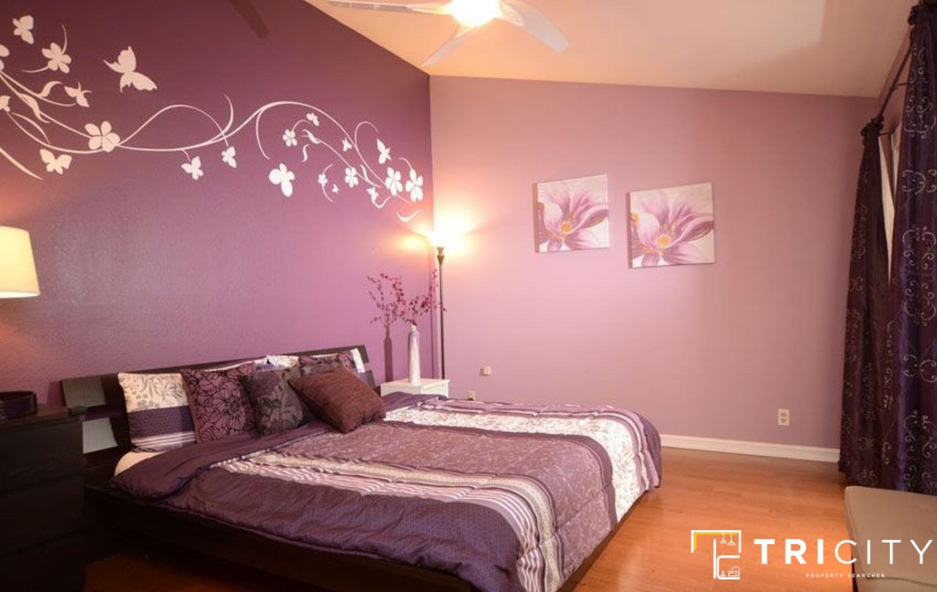 70 Purple Two Color Combination For Bedroom Walls Ideas