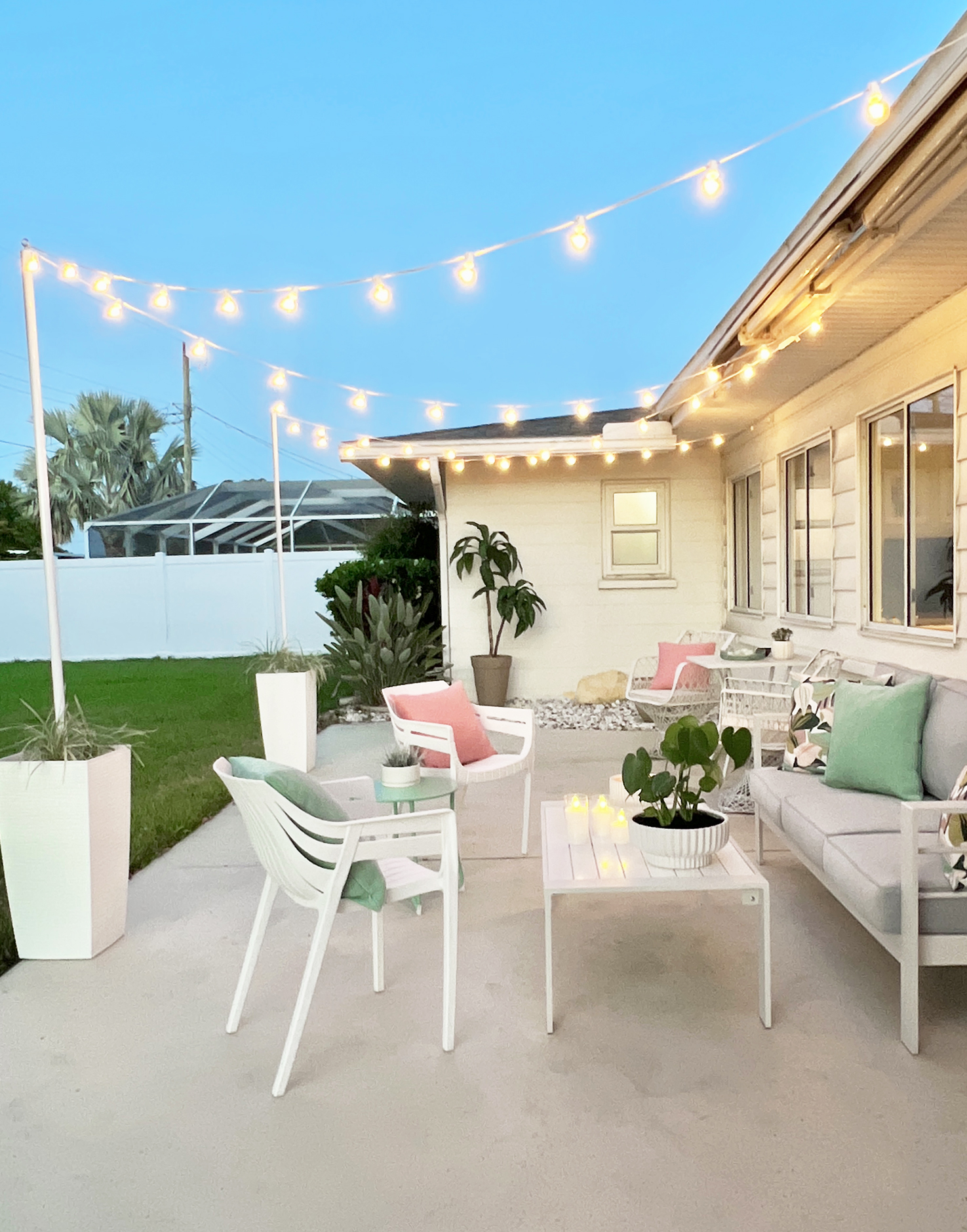DIY Globe Light Planter Posts